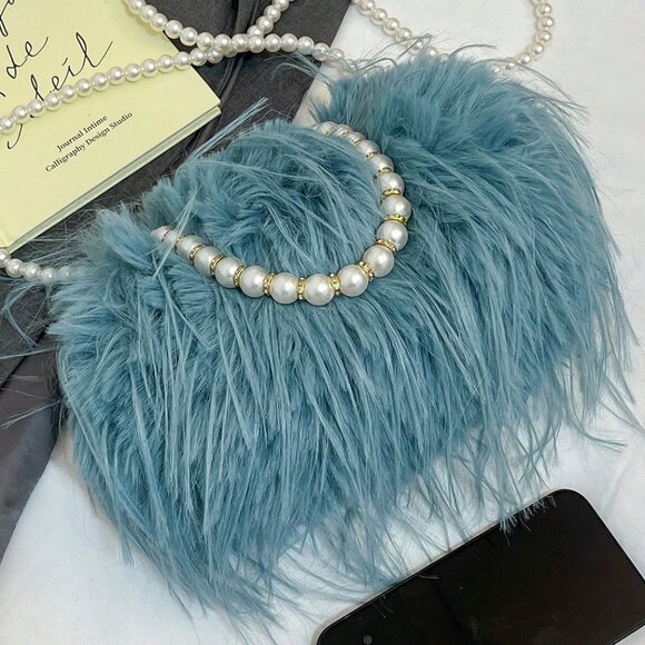 Blue Glamorous Women's Versatile Shoulder Flap Chain Handbag - Picture 5 of 6